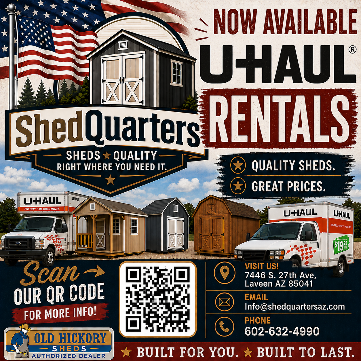  ShedQuarters AZ of Phoenix Arizona 85041 Logo on http://ShedsForSale.com