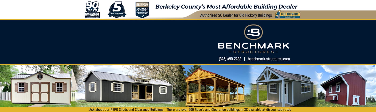 Benchmark Structures of Bonneau South Carolina 29431 Logo on http://ShedsForSale.com