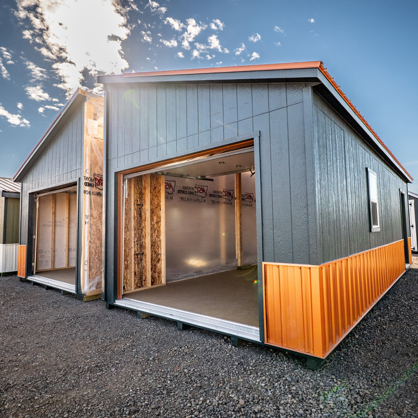 24' x 28' Double Wide A-Frame Garage - Metal Wainscot for sale in Great Falls, MT