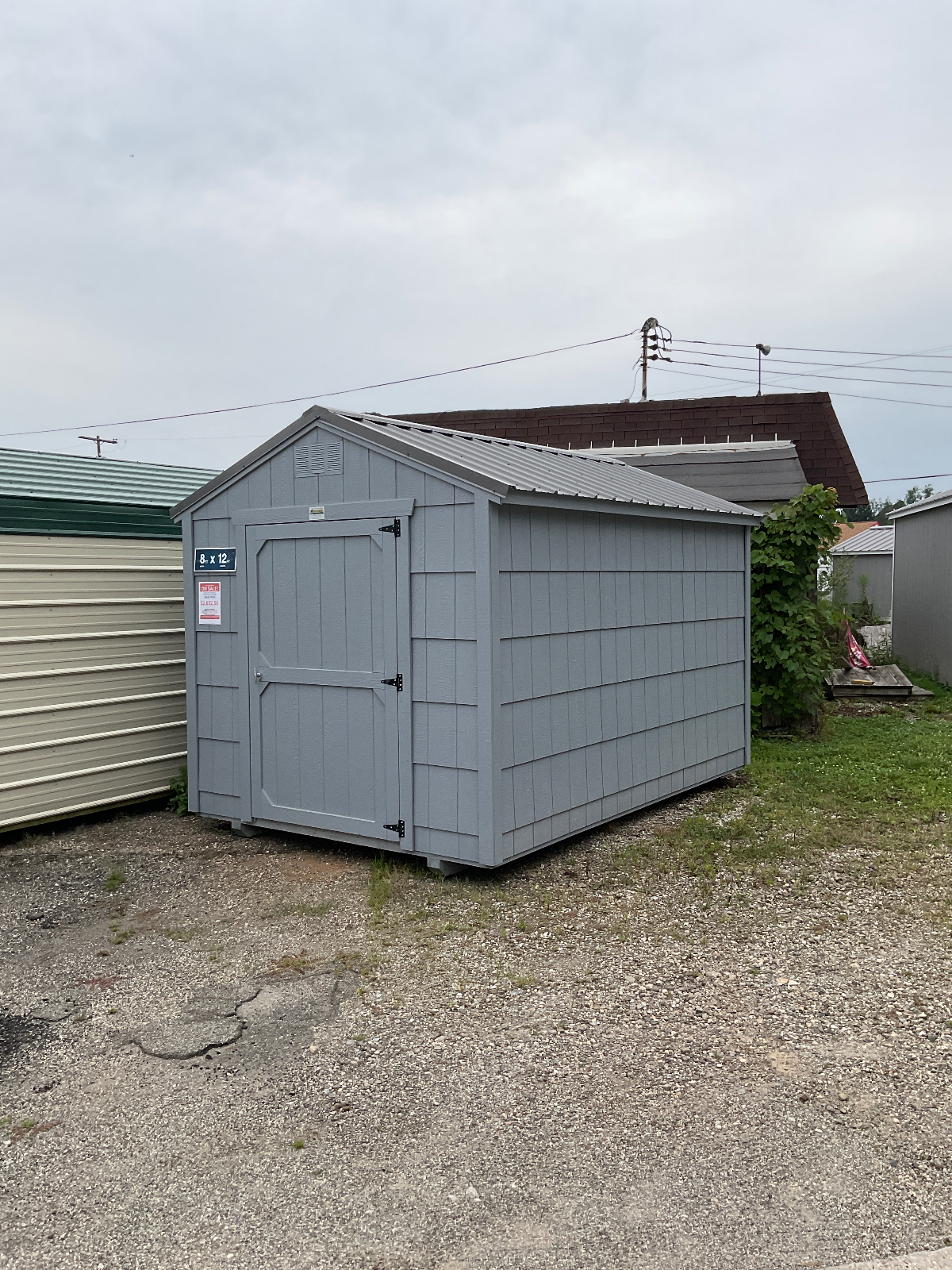 8' x 12' Economy A-Frame Shed 8x12 for Compact Tool Storage in Ravenna, OH for sale in Ravenna, OH
