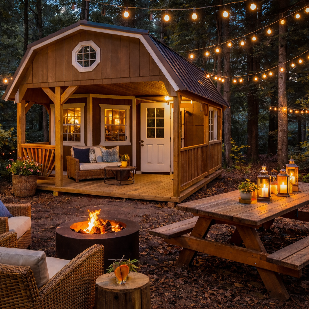 12' x 32' Perfect Porch for Her and Garage Door in Back for Him - He Shed/She Shed for sale in Manchester, IA