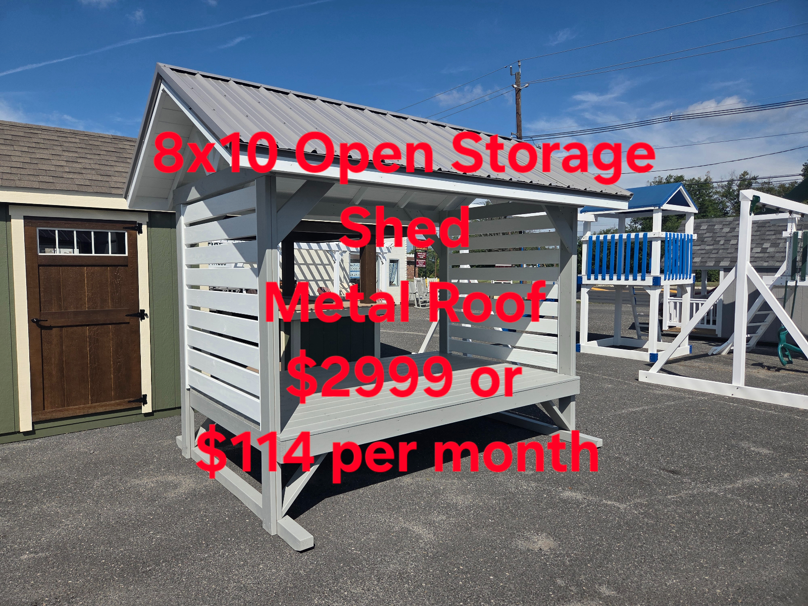 8' x 10' A-Frame 8x10 Garden Tool Organizer Shed in Burlington, NJ for sale in Burlington, NJ
