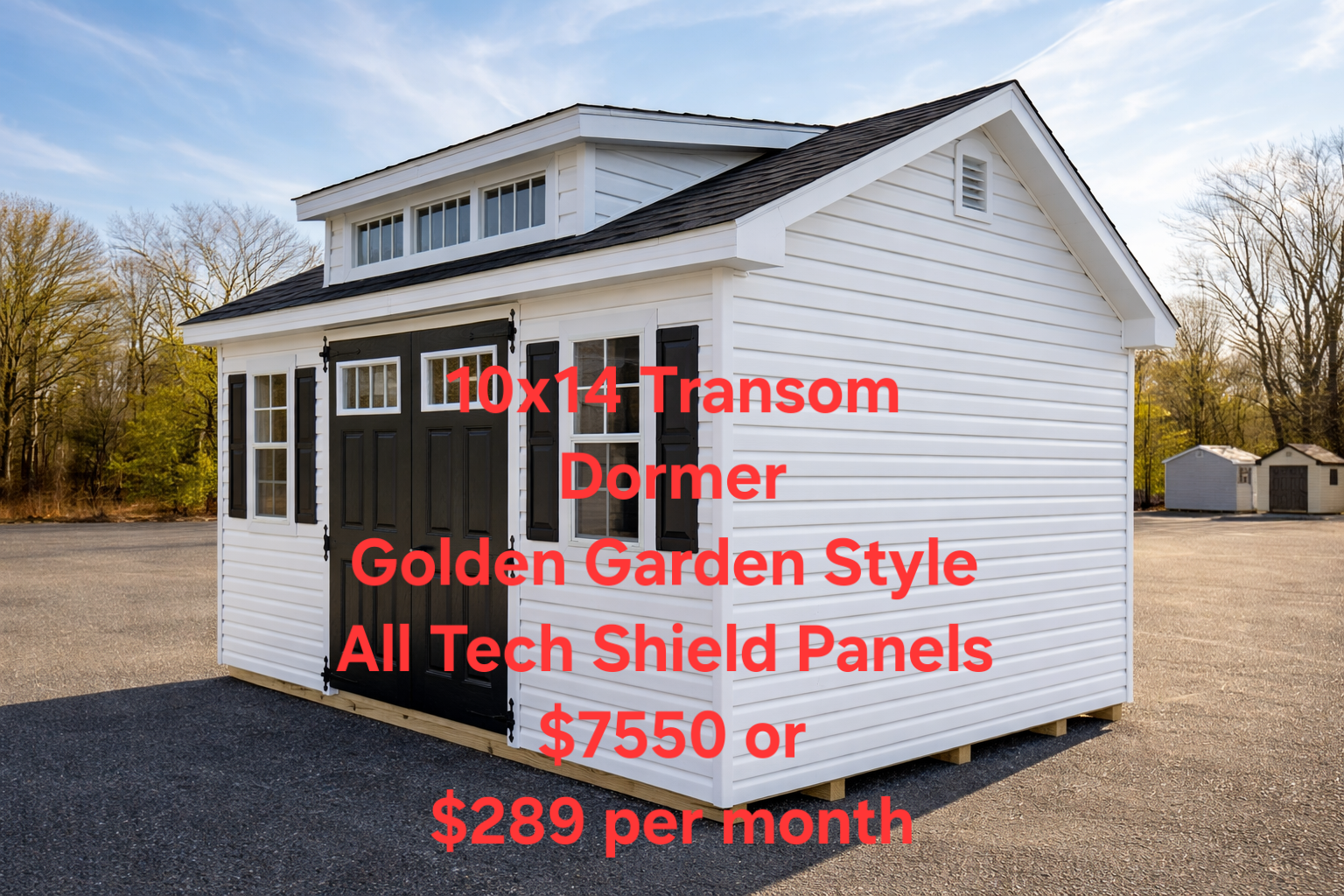 10' x 14' Transom Dormer A-Frame Shed 10x14 for Efficient Tool Storage in Burlington, NJ for sale in Burlington, NJ