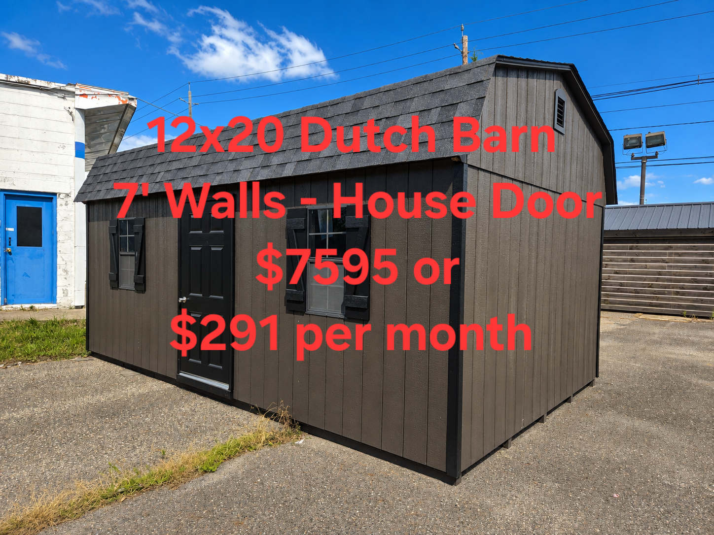 12' x 20' Gambrel Roof Dutch Barn Shed 12x20 for Hobby & Tool Storage in Burlington, NJ for sale in Burlington, NJ