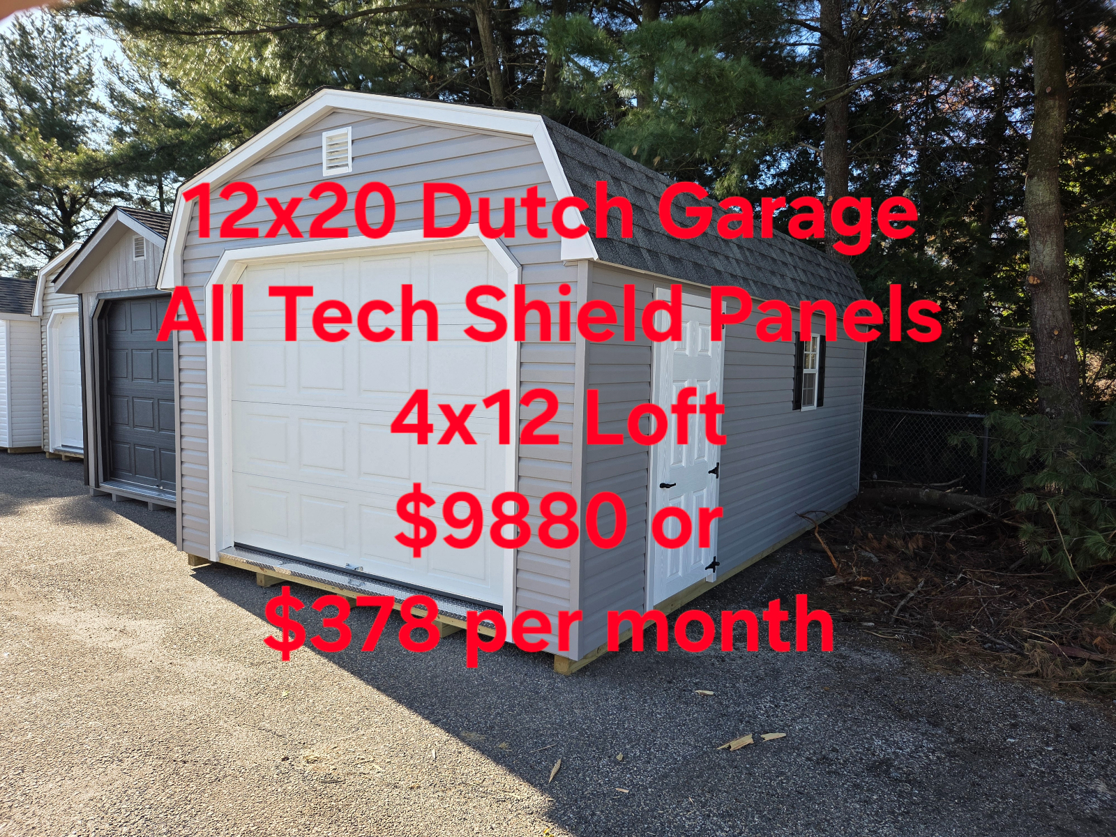 12' x 20' Lofted Dutch Garage Shed 12x20 for Hobby & Tool Storage in Burlington, NJ for sale in Burlington, NJ