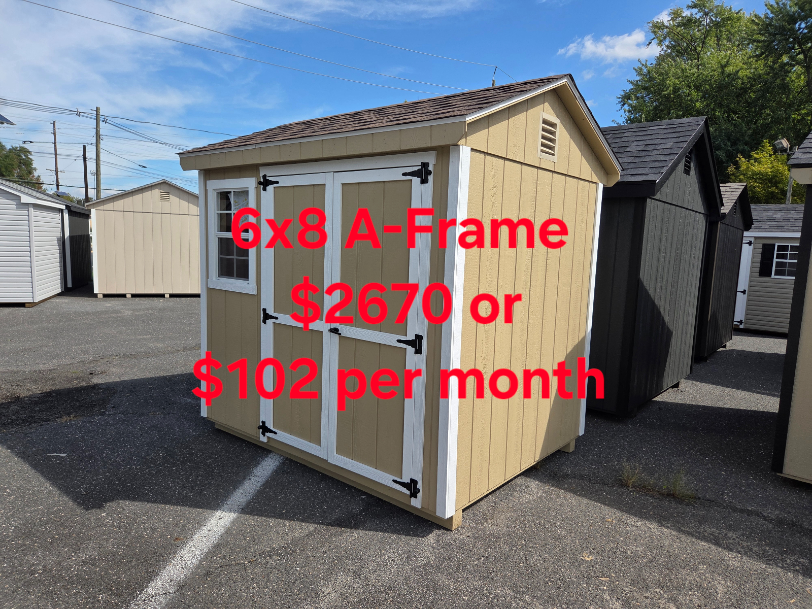 6' x 8' Compact Tool Storage A-Frame Shed 6x8 in Burlington, NJ for sale in Burlington, NJ