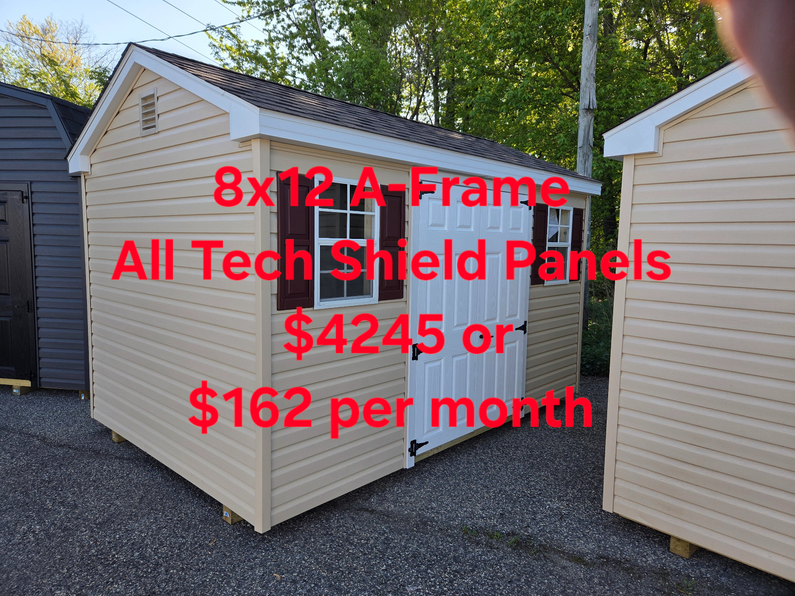 8' x 12' A-Frame Shed 8x12 for Compact Tool Storage in Burlington, NJ for sale in Burlington, NJ