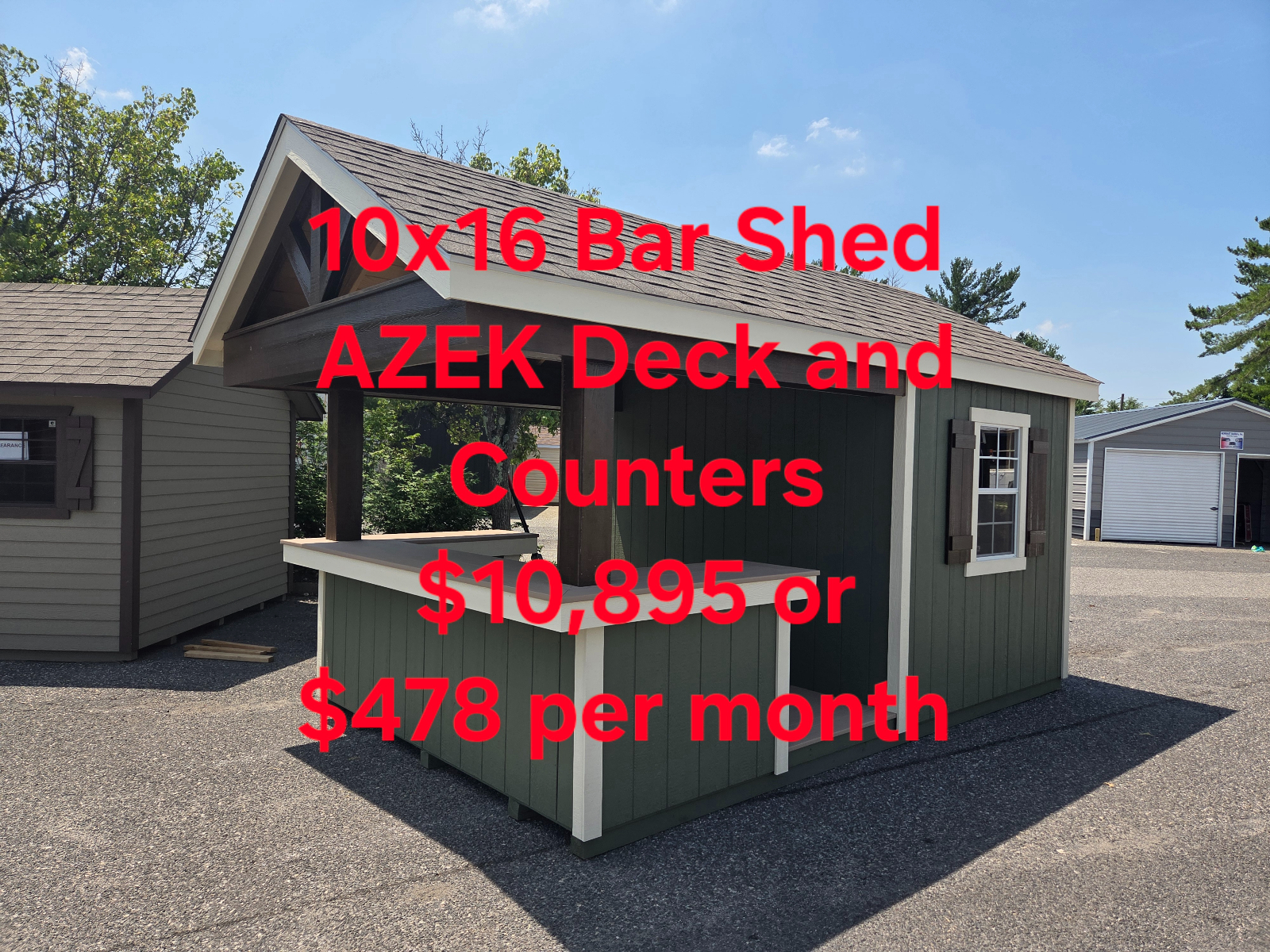 10' x 16' A-Frame Bar Shed 10x16 for Outdoor Entertaining in Burlington, NJ for sale in Burlington, NJ