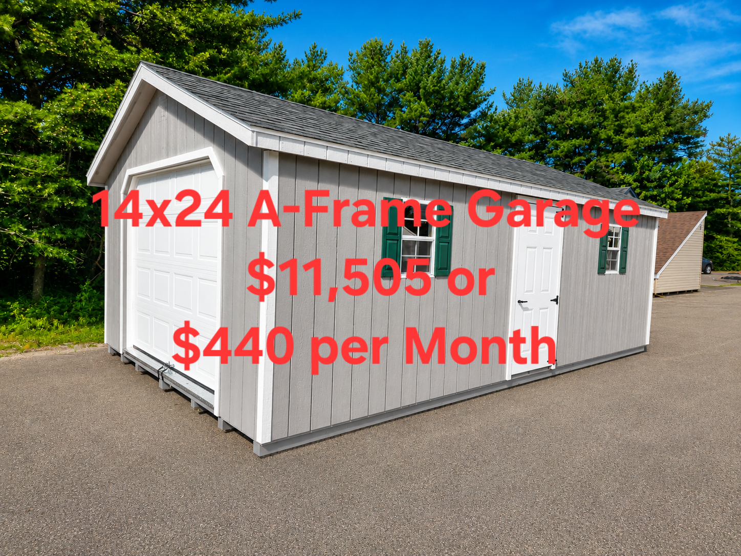 14' x 24' A-Frame Garage Shed 14x24 - Large Capacity Storage in Burlington, NJ for sale in Burlington, NJ