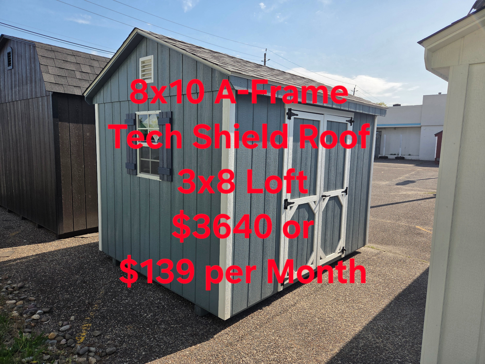 8' x 10' A-Frame Shed 8x10 for Compact Tool Storage in Burlington, NJ for sale in Burlington, NJ