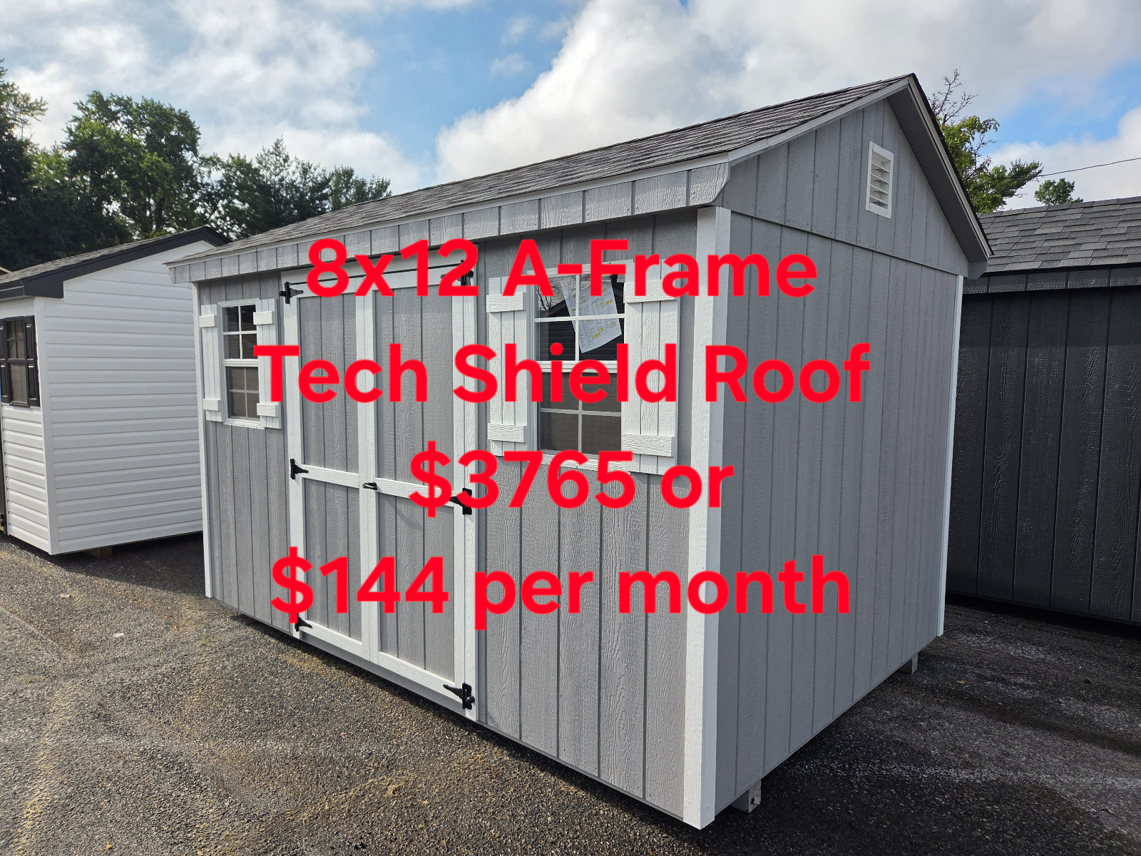 8' x 12' A-Frame Shed 8x12 for Compact Tool Storage in Burlington, NJ for sale in Burlington, NJ