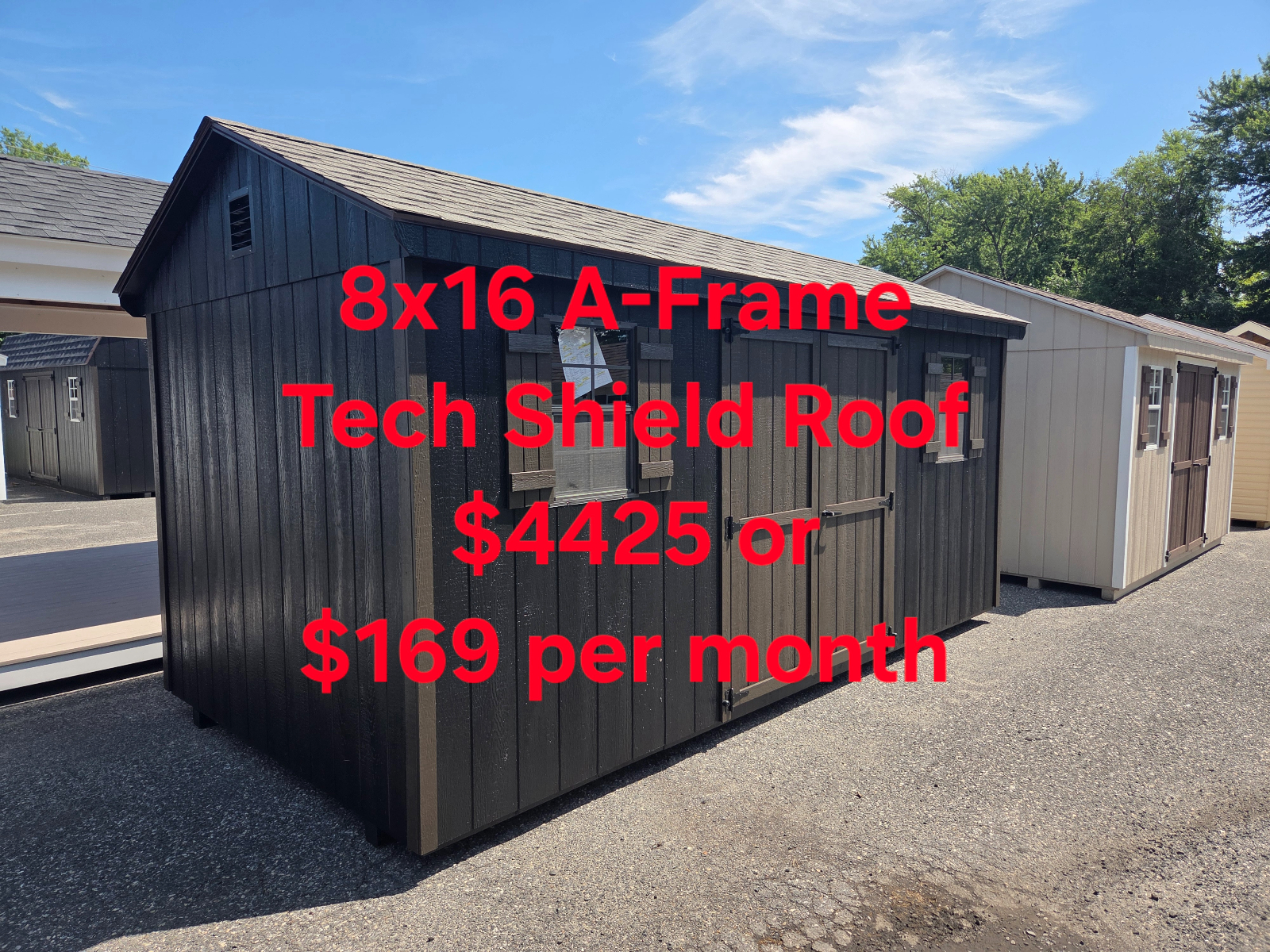 8' x 16' A-Frame Shed 8x16 for Efficient Tool Storage in Burlington, NJ for sale in Burlington, NJ