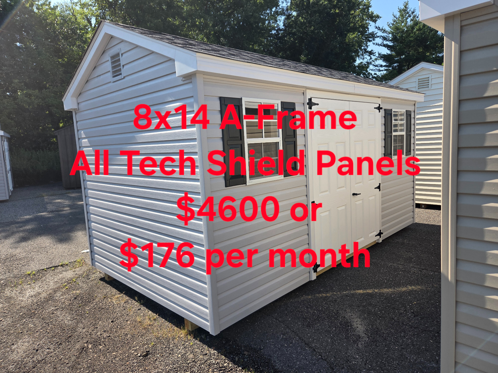 8' x 14' A-Frame Storage Shed 8x14 - Compact Tool Storage in Burlington, NJ for sale in Burlington, NJ