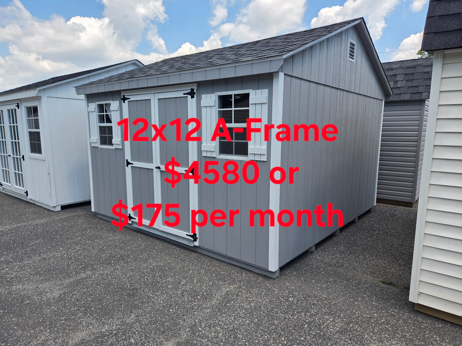 12' x 12' A-Frame 12x12 Shed for Garden Equipment Storage in Burlington, NJ for sale in Burlington, NJ