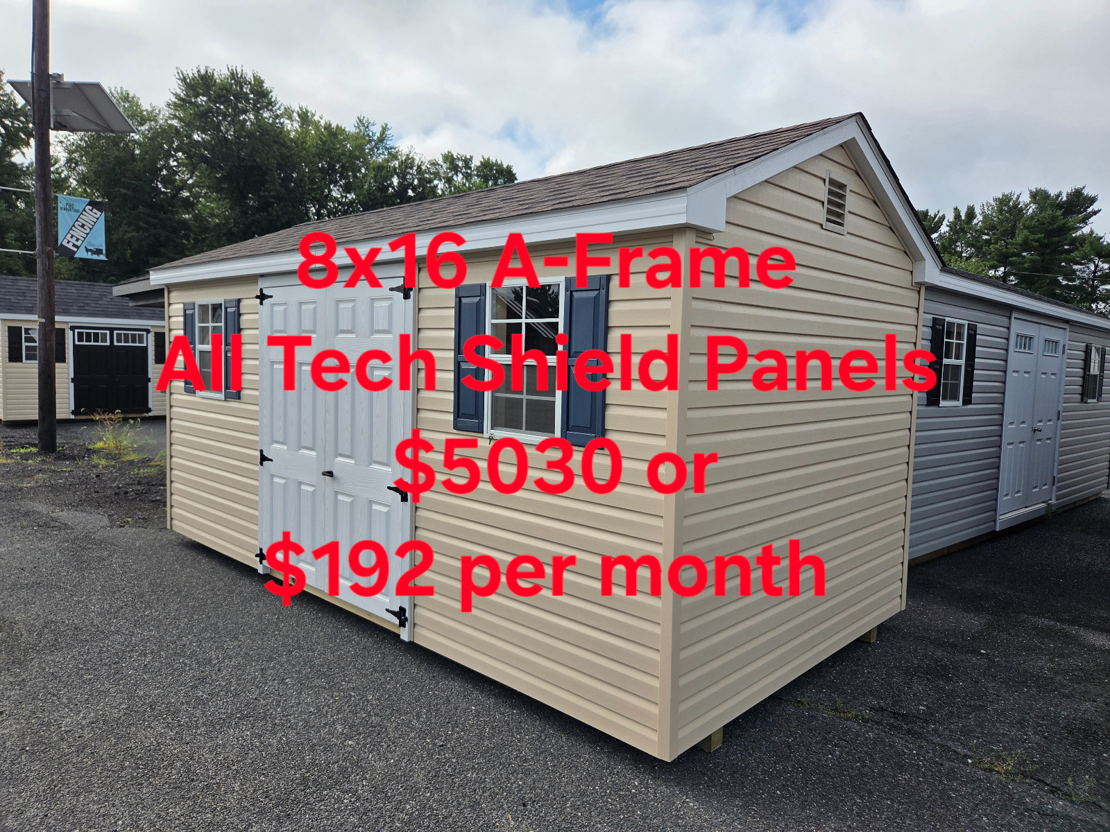 8' x 16' A-Frame 8x16 Storage Shed - Compact Tool Storage in Burlington, NJ for sale in Burlington, NJ