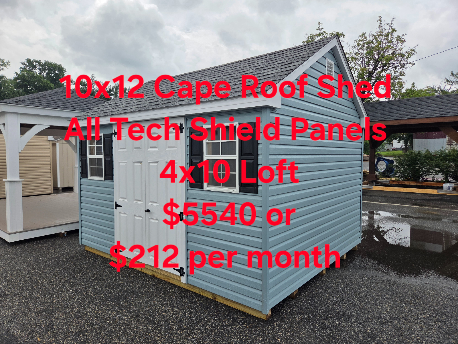 10' x 12' Cape Style A-Frame Shed 10x12 for Compact Tool Storage in Burlington, NJ for sale in Burlington, NJ