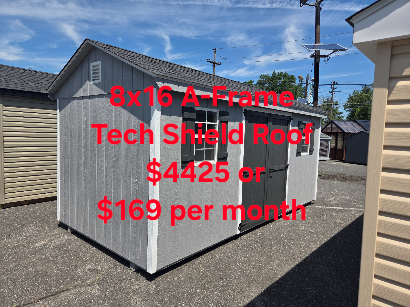8' x 16' Compact Garden Tool Storage A-Frame Shed 8x16 in Burlington, NJ for sale in Burlington, NJ