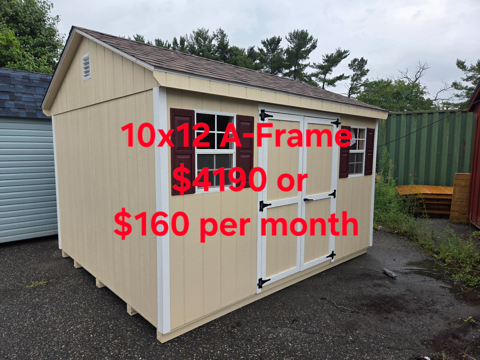 10' x 12' Compact Garden Tool Storage 10x12 A-Frame Shed in Burlington, NJ for sale in Burlington, NJ