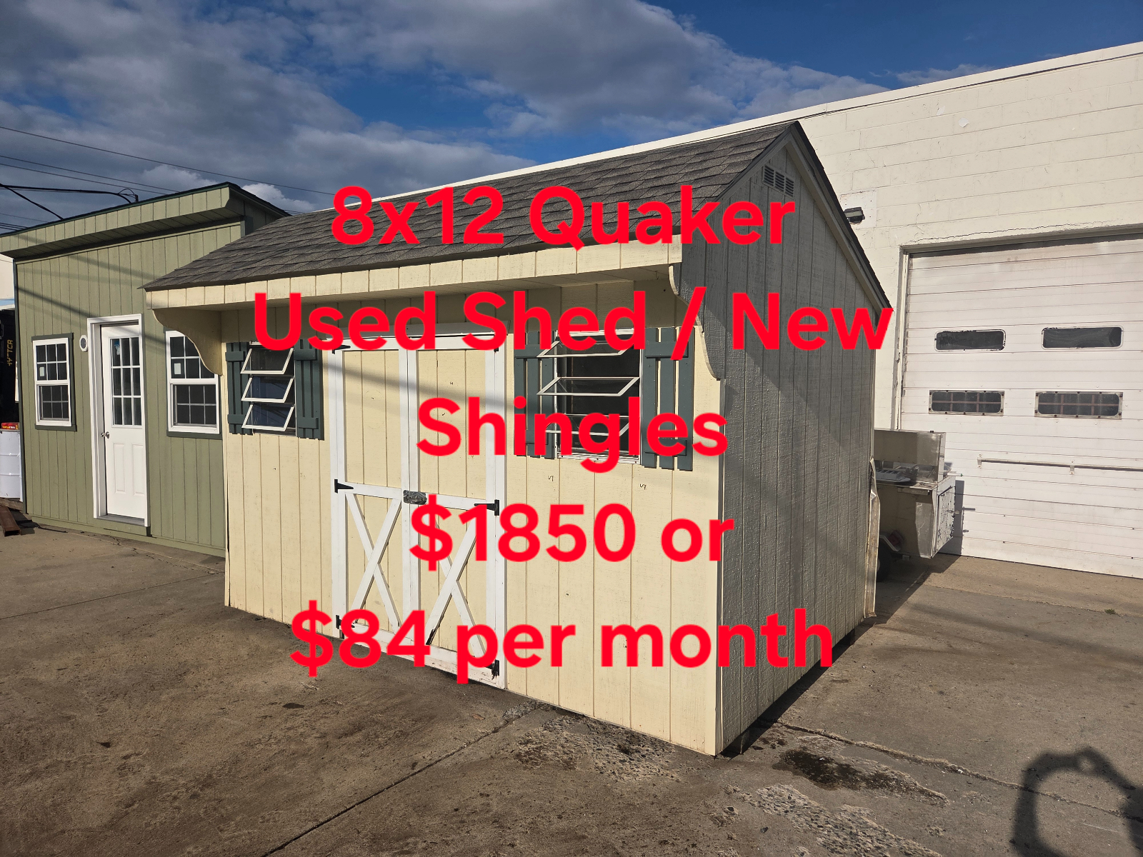 8' x 12' Compact Tool Shed with New Roof Shingles 8x12 in Burlington, NJ for sale in Burlington, NJ
