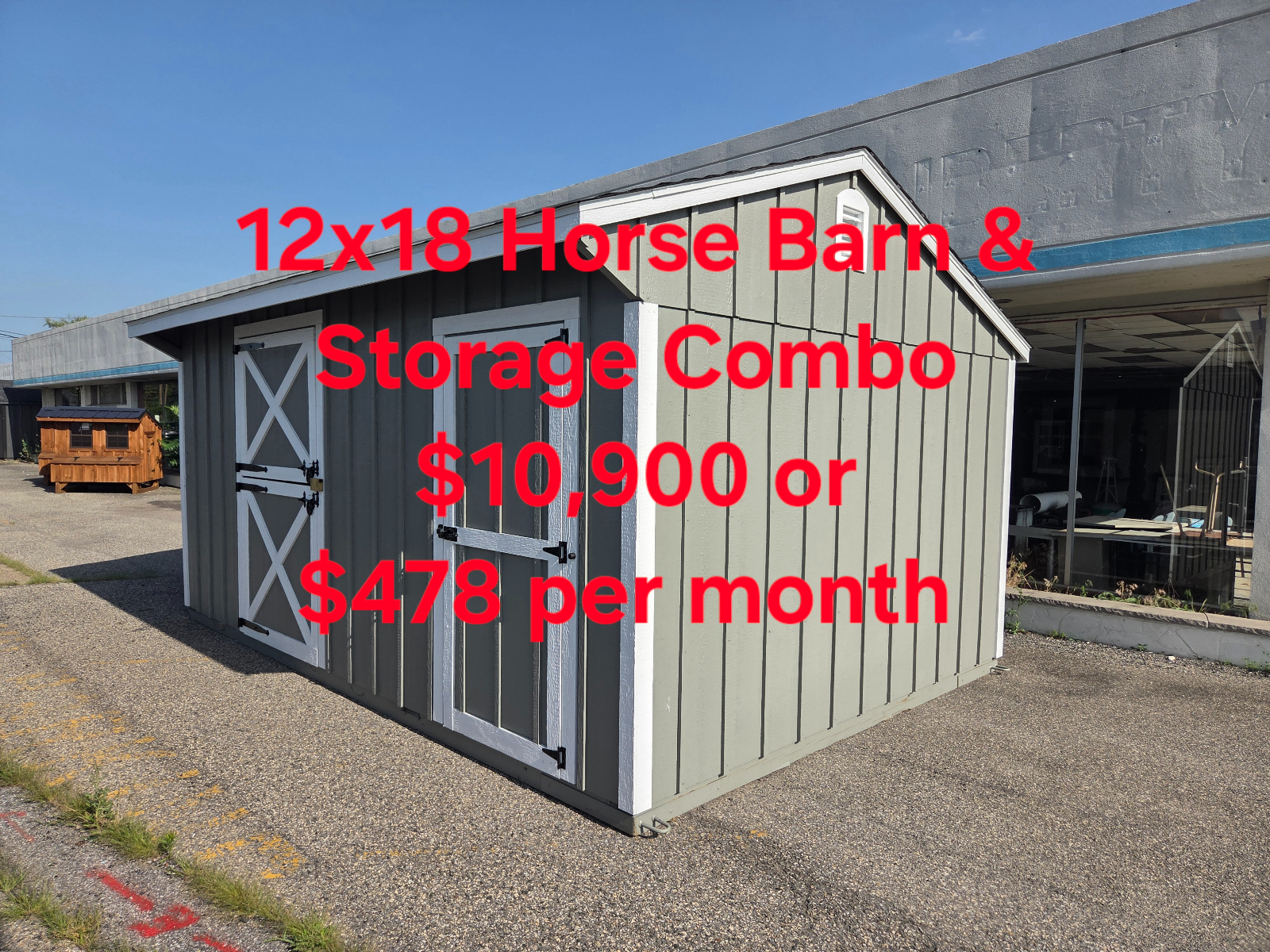 12' x 18' Horse Barn with Storage Room 12x18 A-Frame in Burlington, NJ for sale in Burlington, NJ