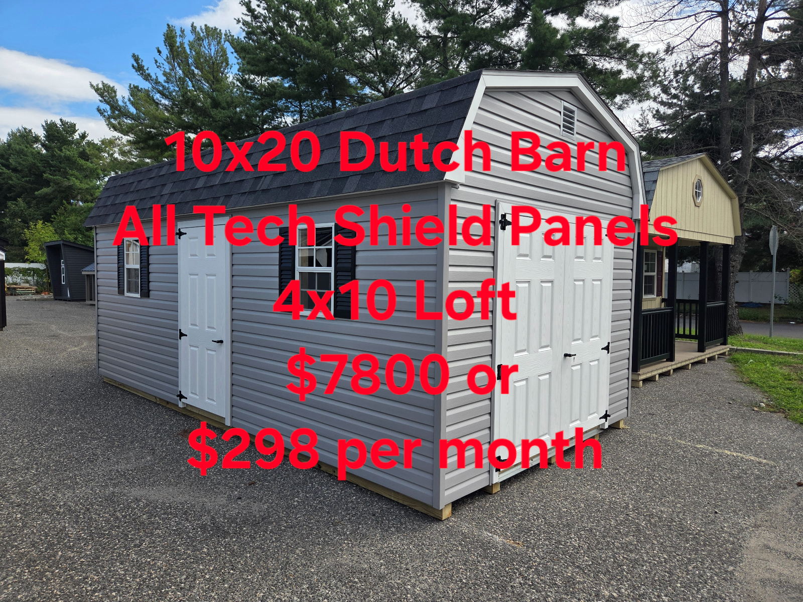 10' x 20' Lofted Dutch Barn Shed 10x20 for Hobby & Tool Storage in Burlington, NJ for sale in Burlington, NJ