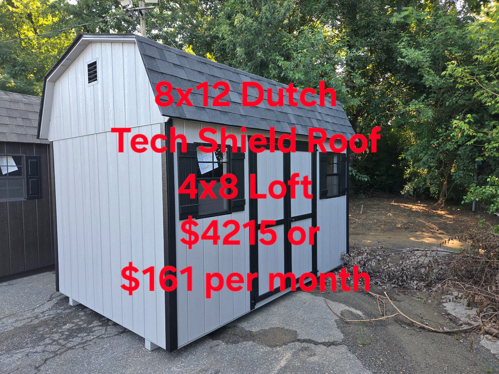8' x 12' Lofted Shed 8x12 for Efficient Tool Storage in Burlington, NJ for sale in Burlington, NJ