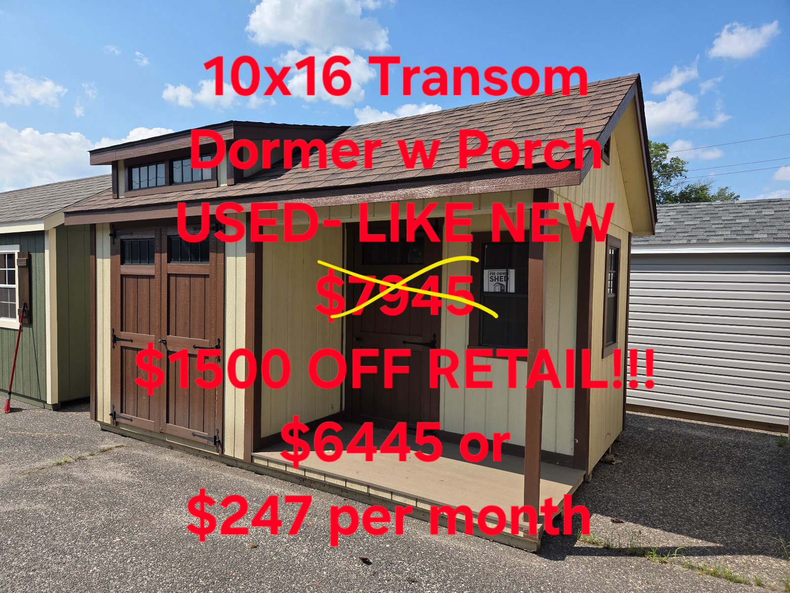 10' x 16' Lofted 10x16 Dormer Shed for Hobby & Tool Storage in Burlington, NJ for sale in Burlington, NJ