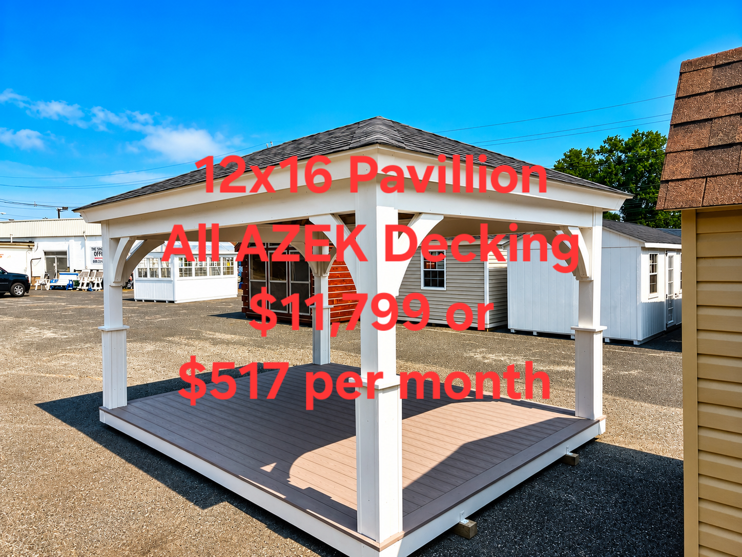 12' x 16' Vinyl Pavilion Gazebo with TREX Decking for Outdoor Events in Burlington, NJ for sale in Burlington, NJ